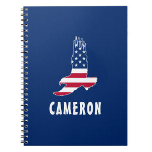 Name USA Flag American Eagle America 4th Of July Notebook