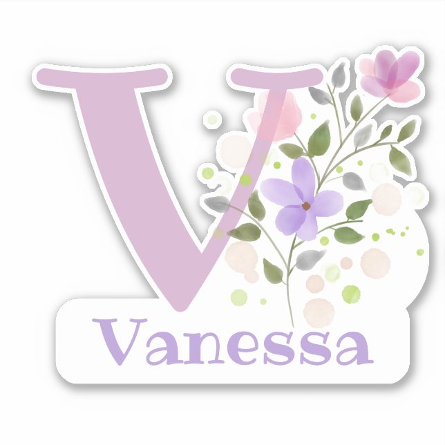 Name Vanessa with the Letter V Sticker Cut-Out (Front)