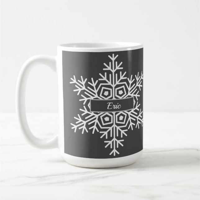 name winter snowflake coffee mug (Left)