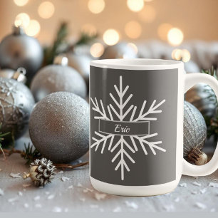 name winter snowflake simple coffee mug