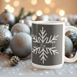 name winter snowflake simple coffee mug