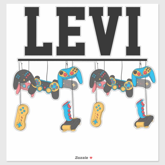 Name with Video Game Controllers  Sticker (Sheet)