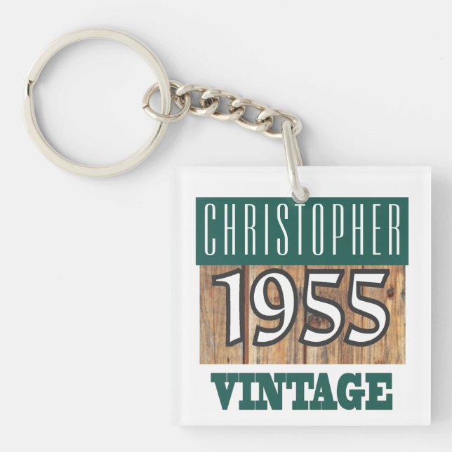 Name with Year 1955 Vintage Keychain (Front)