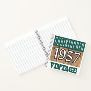 Name with Year 1957 Vintage Notebook