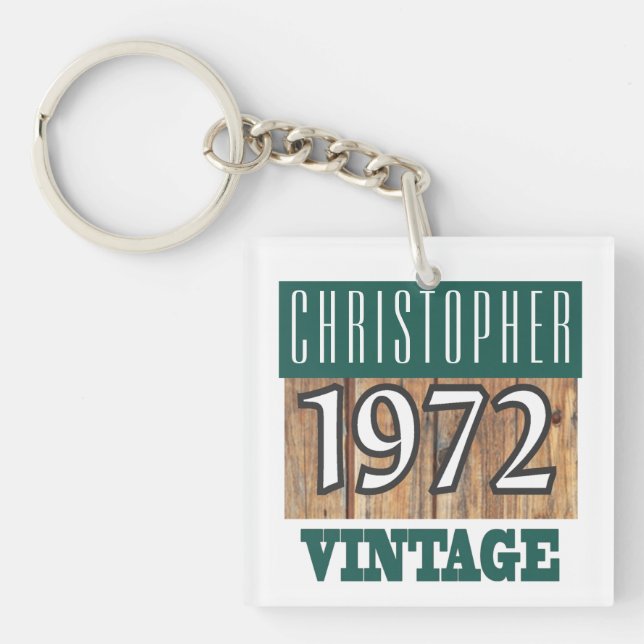 Name with Year 1972 Vintage Keychain (Front)