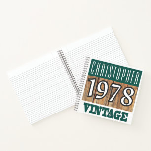Name with Year 1978 Vintage Notebook