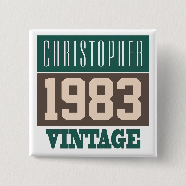 Name with Year 1983 Vintage Button (Front)