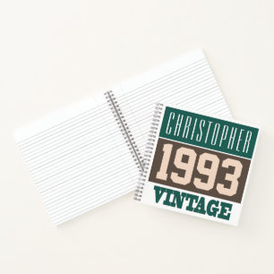Name with Year 1993 Vintage Notebook