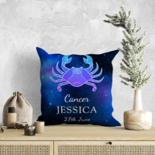 Name with Zodiac sign Gift Throw Pillow