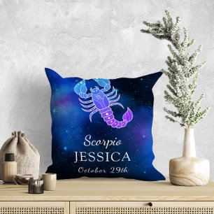 Name with Zodiac sign Scorpio Gift Throw Pillow