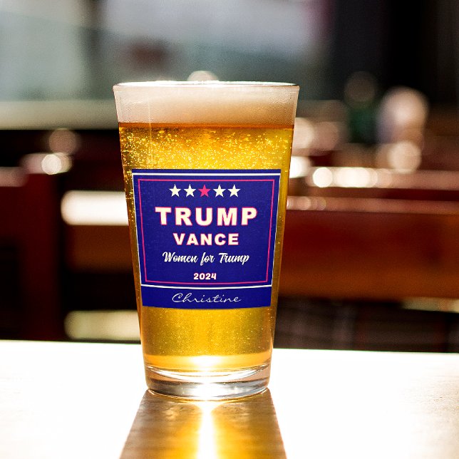 Name, Women for Trump 2024 Election Keepsake Pint Glass (Creator Uploaded)