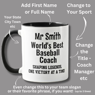 Name, Worlds Best Baseball Coach - Legends Mug