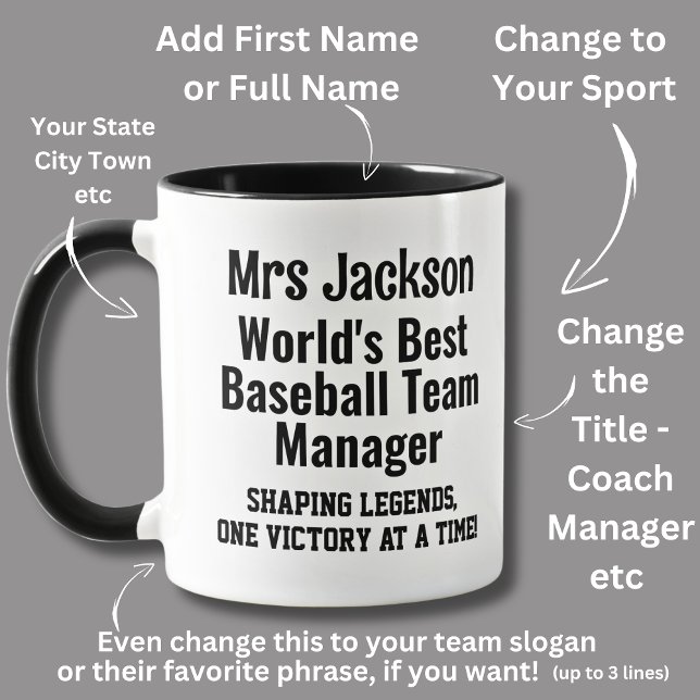 Name, Worlds Best Baseball Team Manager - Legends Mug (Creator Uploaded)