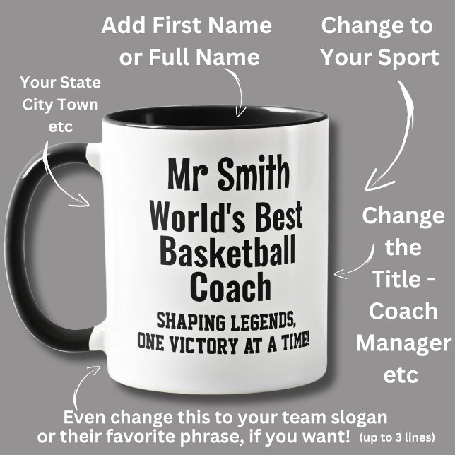Name, Worlds Best Basketball Coach  Mug (Creator Uploaded)