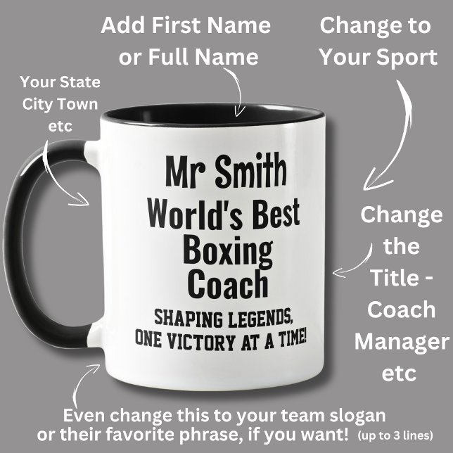Name, Worlds Best Boxing Coach  Mug (Creator Uploaded)