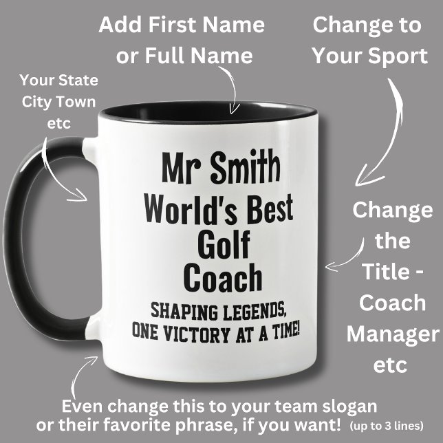 Name, Worlds Best Golf Coach  Mug (Creator Uploaded)