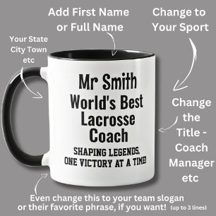 Name, Worlds Best Lacrosse Coach  Mug