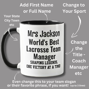 Name, Worlds Best Lacrosse Team Manager  Mug