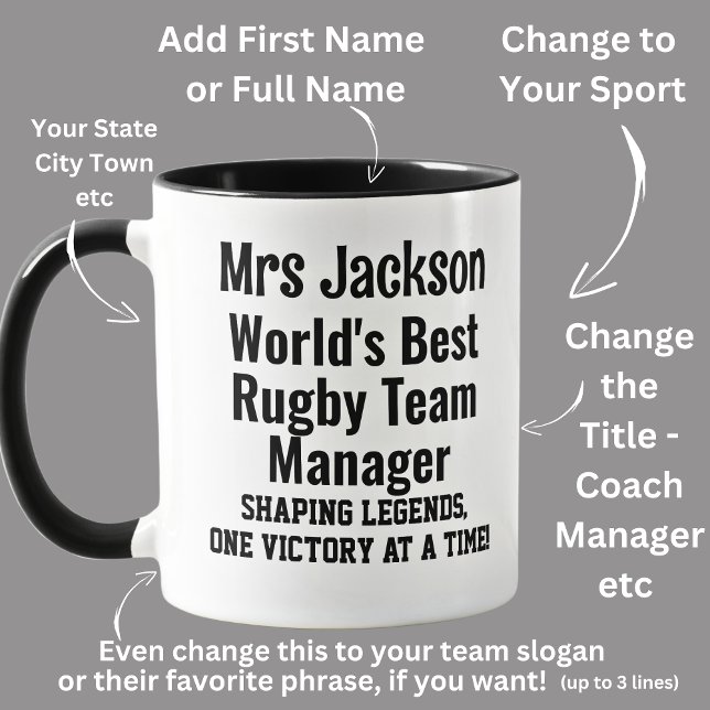 Name, Worlds Best Rugby Team Manager  Mug (Creator Uploaded)