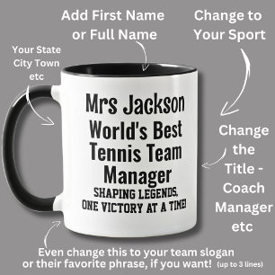 Name, Worlds Best Tennis Team Manager  Mug