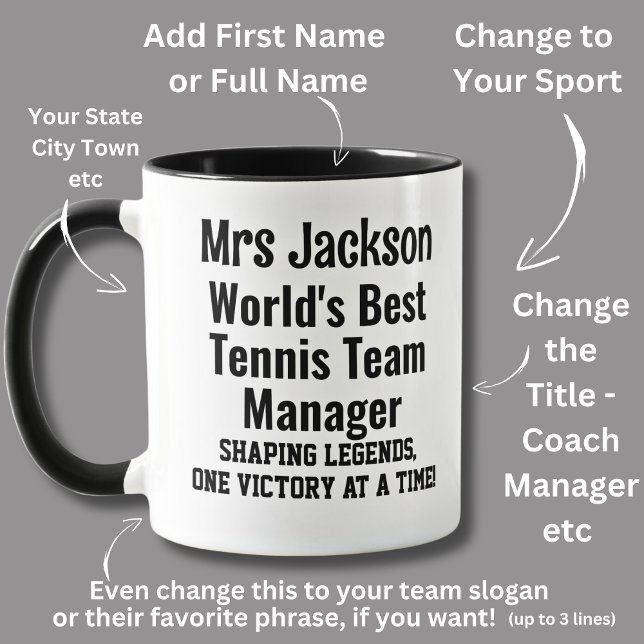 Name, Worlds Best Tennis Team Manager  Mug (Creator Uploaded)