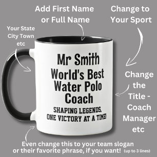 Name, Worlds Best Water Polo Coach  Mug