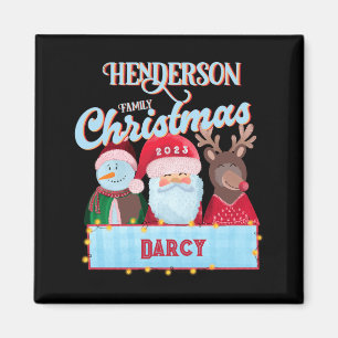 Name Year Matching Santa Family Christmas T Shirt  Magnet