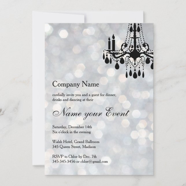 Name your Event Silver Grand Ballroom Invitation (Front)
