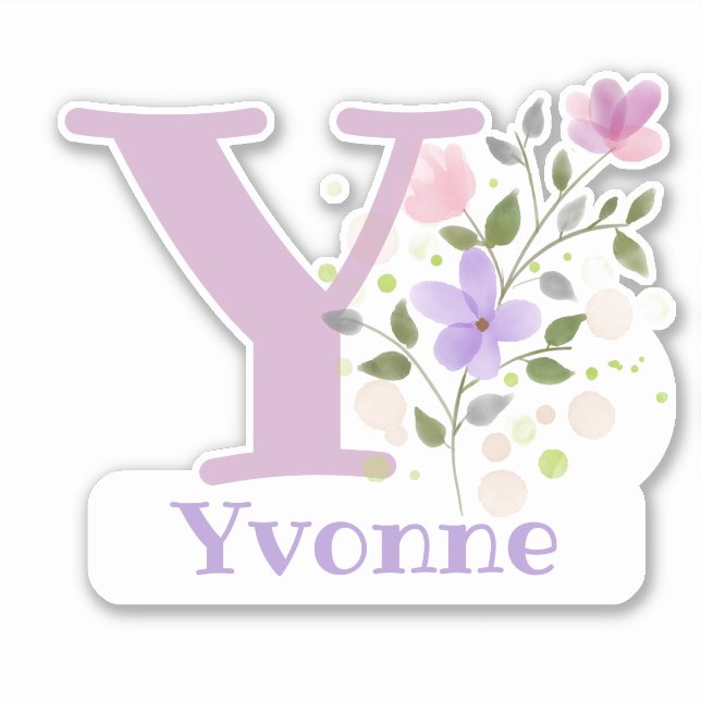 Name Yvonne with the Letter Y Sticker Cut-Out (Front)