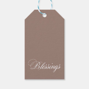 Named Brown White Blessings Gift Tags