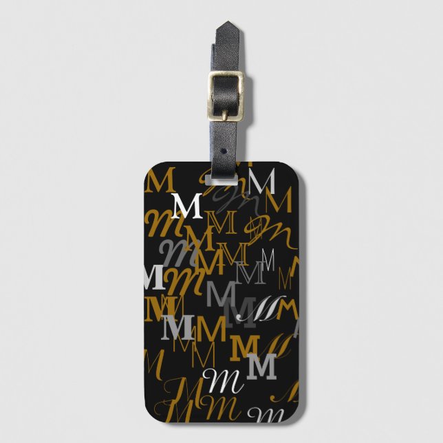 named . custom initial letter M Luggage Tag (Front Vertical)