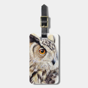 Named eagle owl fine art luggage tag