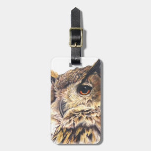 Named eagle owl fine art luggage tag