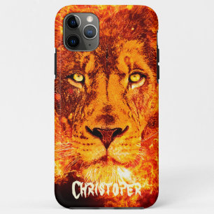 Named Flaming Lion Face Case-Mate iPhone Case