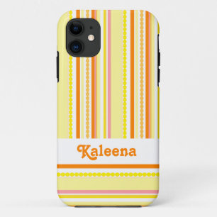 Named stripe beads orange pink Case-Mate iPhone case