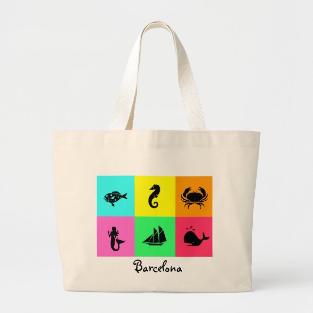 Namedrop Nation_Barcelona_multi-colour Large Tote Bag (Front)