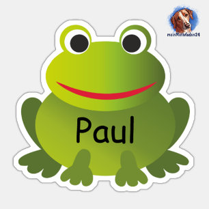 Namensaufkleber Frosch   Kontur -