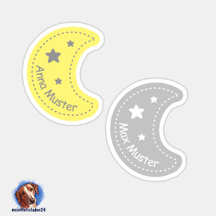 Namensaufkleber Kleiner Mond Form - Aufkleber
