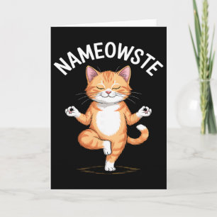 Nameowste Funny Yoga Cat Meditating Card
