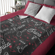 Names and Speckled Musical Notes allover black