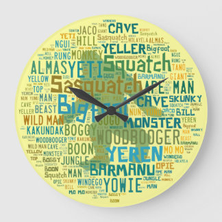 Names For Bigfoot Large Clock