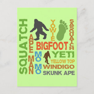 Names For Bigfoot Postcard
