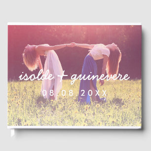 Names in Script Custom Photo Wedding Guest Book