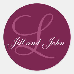 Names Initial Monogram L Wedding Favour Stickers
