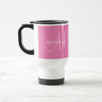 Names Initial Monogram Pink White Custom Template