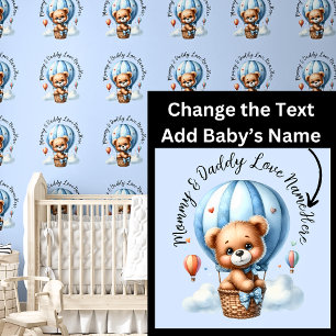 Names Love Baby Name - Cute Teddy Bear on Blue Wallpaper