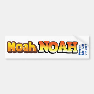 Names: Noah nametag/sticker Bumper Sticker