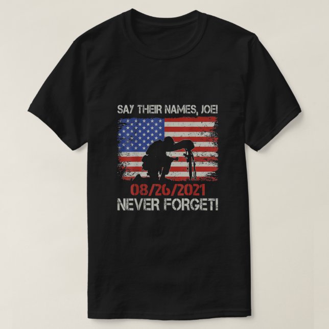Names Of Fallen Soldiers 13 Heroes T-Shirt (Design Front)