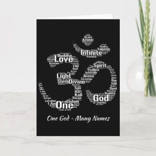Names Of God In Om Symbol Yoga Inspired Aum  Card