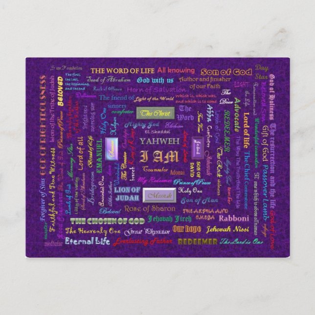 names of God postcard (Front)